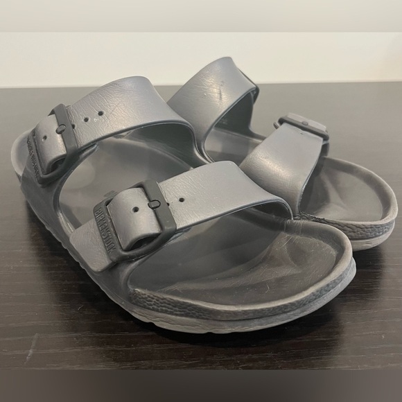 Birkenstock Shoes - Birkenstock Arizona EVA Slide Sandals Metallic Anthracite SZ 37 US Women's 6 6.5